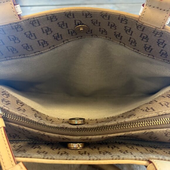 Dooney & Bourke Signature Logo Canvas Double Handle Satchel & Eyeglass Case - Picture 8 of 13